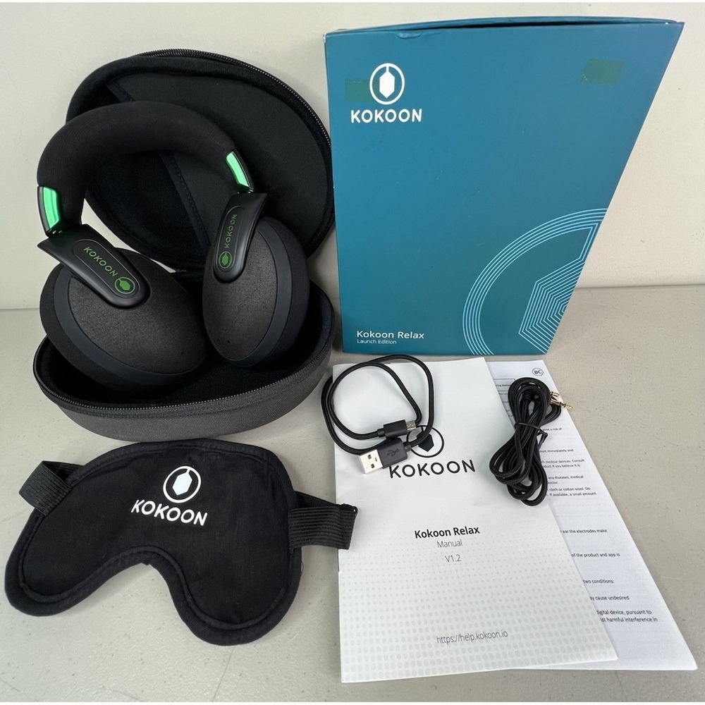 Kokoon Relax Bluetooth Noise Cancelling Headphone K1V0W Black WORKS